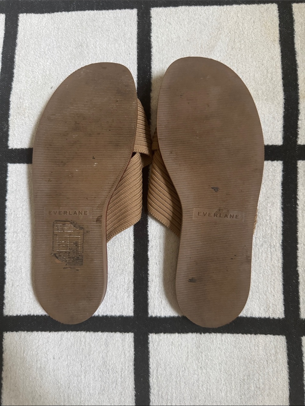 Everlane Tan Knit Crisscross Slide Sandals size 5.5 - Picture 5 of 5